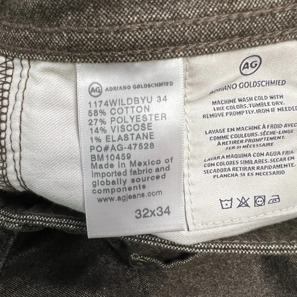 Adriano‎ Goldschmied Graduate Jeans Mens 32x34 New Tailored Leg Brown Straight